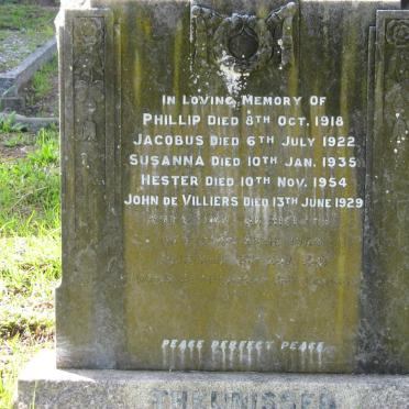 THEUNISSEN Phillip -1918 :: THEUNISSEN Jacobus -1922 :: THEUNISSEN Susanna -1935