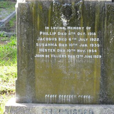THEUNISSEN Phillip -1918 :: THEUNISSEN Jacobus -1922 :: THEUNISSEN Susanna -1935