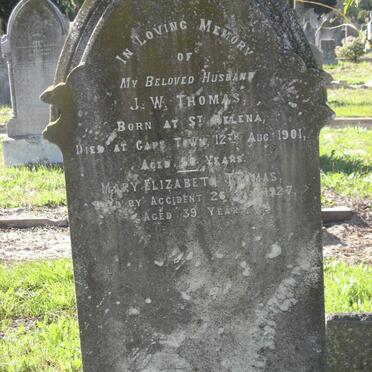 THOMAS J.W. -1901 :: THOMAS Mary Elizabeth -1927