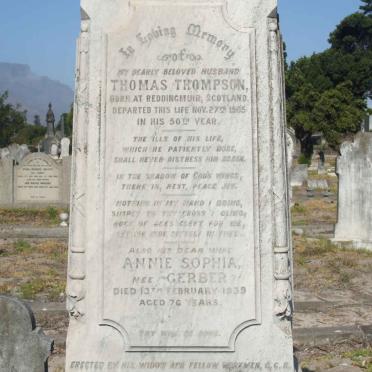 THOMPSON Thomas -1905 &amp; Annie Sophia GERBER -1939