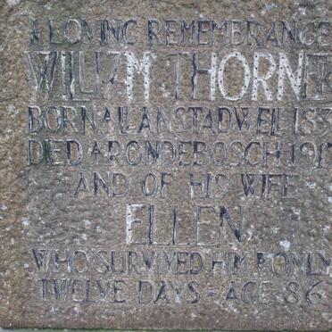 THORNE William 1839-1917 &amp; Ellen -1917