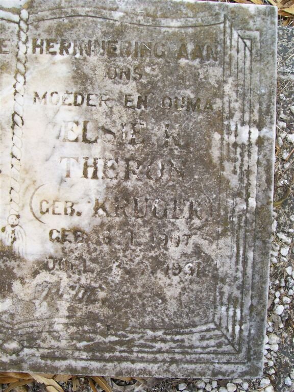THERON Elsie K. nee KRUGER 1907-1981