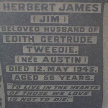 TWEEDIE Herbert James -1945