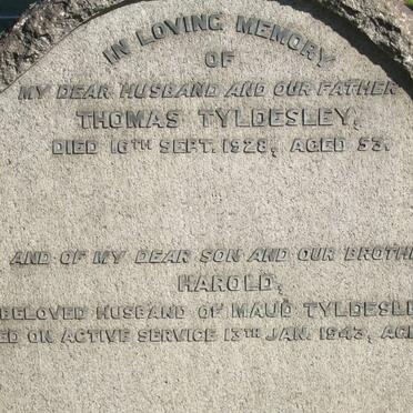 TYLDESLEY Thomas -1928 :: TYLDESLEY Harold -1943