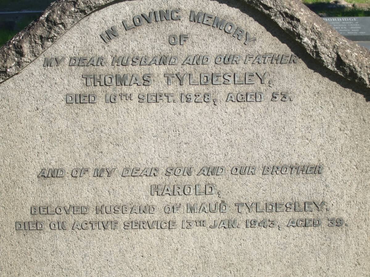 TYLDESLEY Thomas -1928 :: TYLDESLEY Harold -1943