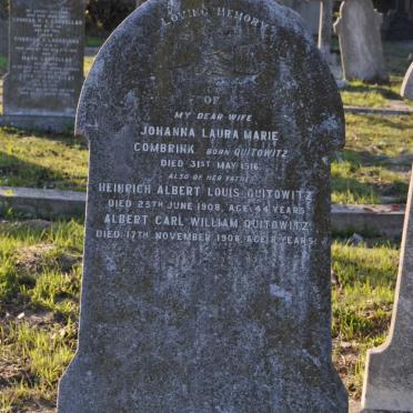 QUITOWITZ Heinrich Albert Louis -1908 :: COMBRINK Johanna Laura Marie nee QUITOWITZ -1916