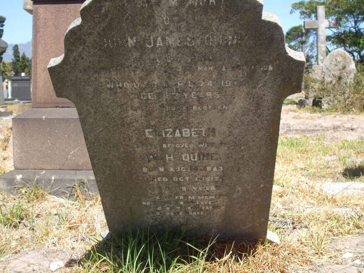 QUINE John James  -1904 &amp; Elizabeth 1863-1912