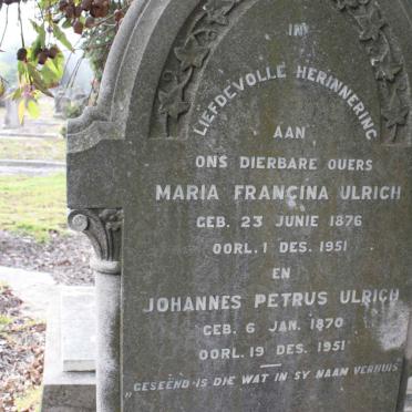ULRICH Johannes Petrus 1871-1951 &amp; Maria Francina 1876-1951