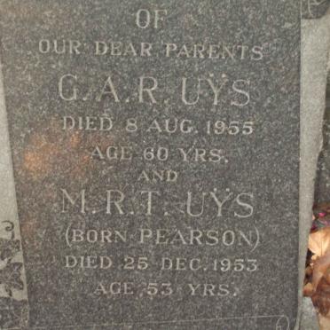 UYS G.A.R. -1955 &amp; M.R.T. PEARSON -1953
