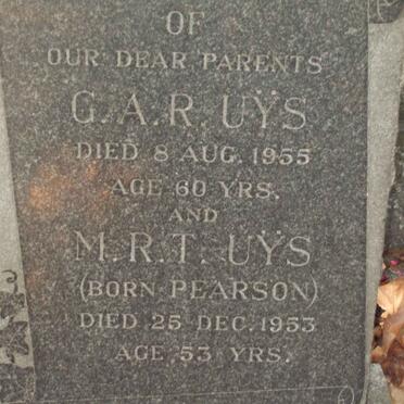 UYS G.A.R. -1955 &amp; M.R.T. PEARSON -1953
