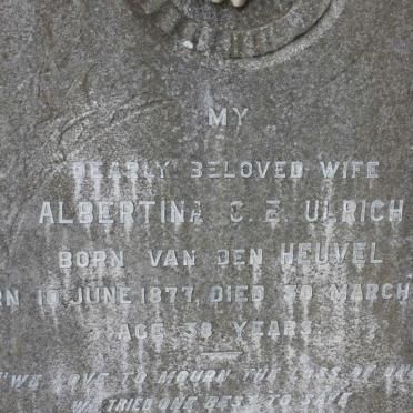 ULRICH Albertina C.E. nee VAN DEN HEUVEL 1877-1915
