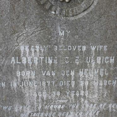 ULRICH Albertina C.E. nee VAN DEN HEUVEL 1877-1915