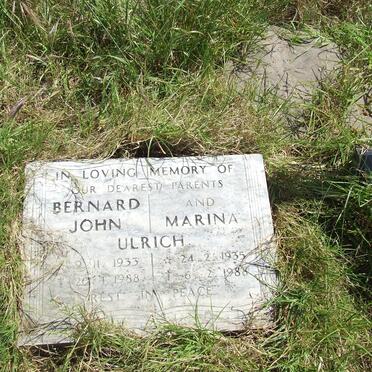 ULRICH Bernard John 1933-1988 &amp; Marina 1935-1988