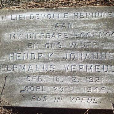 VERMEULEN Hendrik Johannes Hermanus 1921-1946
