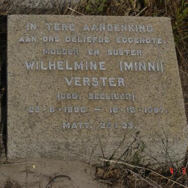 VERSTER Wilhelmine nee SEELIGER 1898-1967