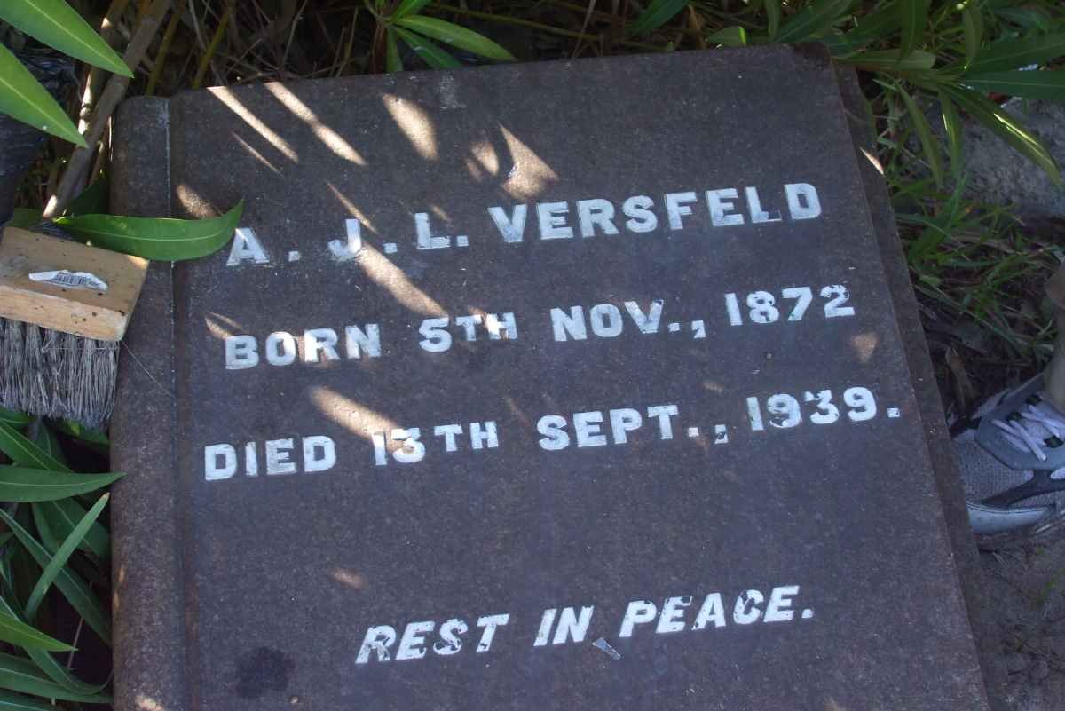 VERSFELD A.J.L. 1872-1939