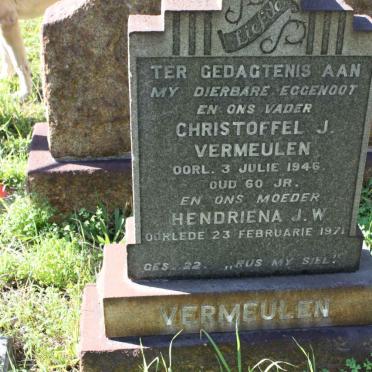 VERMEULEN Christoffel J. -1946 &amp; Hendriena J.W. -1971