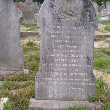 VOGET Frederick Rhykin -1907 &amp; Jacomina Johanna Maria -1925