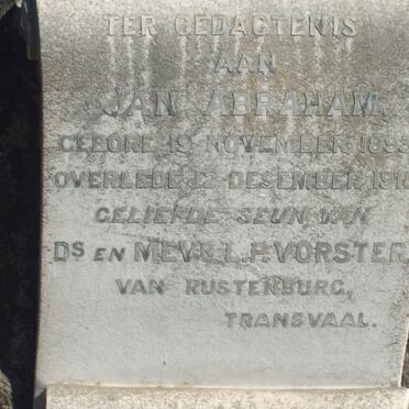 VORSTER Jan Abraham 1895-1918