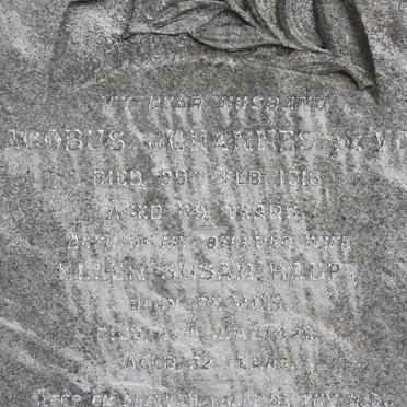 VOS Jacobus Johannes, de -1916 :: HAUPT Ellen Susan nee DE VOS -1926