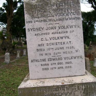 VOLKWYN Sydney John -1926 :: VOLKWYN Athlone Edward 1923-1929