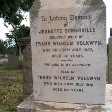 VOLKWYN Frans Wilhelm -1941 &amp; Jeanette SOMERVILLE -1907