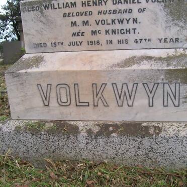 VOLKWYN William Henry Daniel -1918