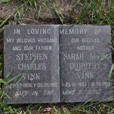 VINK Stephen Charles 1905-1960 &amp; Sarah Myra Dorothy 1905-1988