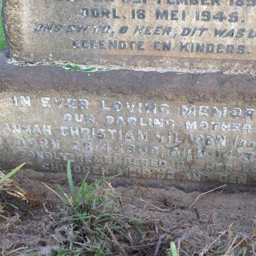 VILJOEN Hannah Christian nee PRICE 1890-1952