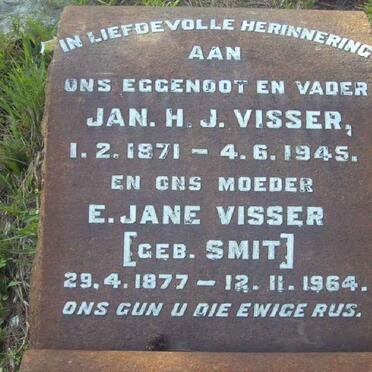 VISSER Jan H.J. 1871-1945 &amp; E. Jane SMIT 1877-1964
