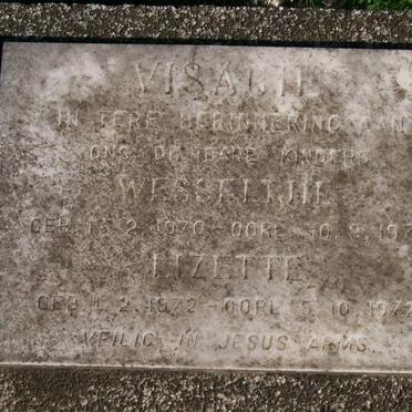 VISAGIE Wesseltjie  1970-1970 :: VISAGIE  Lizette 1972-1972