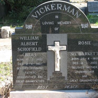 VICKERMAN William Albert Schofield 1909-1983 &amp; Rosie BARKETT 1910-2000