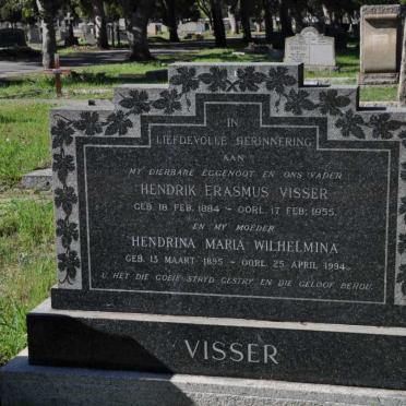 VISSER Hendrik Erasmus 1884-1955 &amp; Hendrina Maria Wilhelmina 1895-1944
