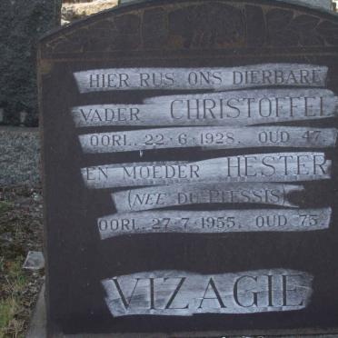 VIZAGIE Christoffel −1928 &amp; Hester DU PLESSIS −1955