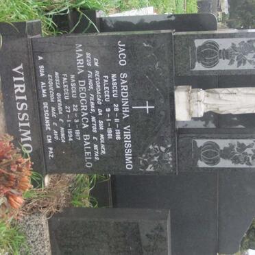 VIRISSIMO Jaco Sardinha 1916-1981 &amp; Maria Deograca Balelo 1917-1994