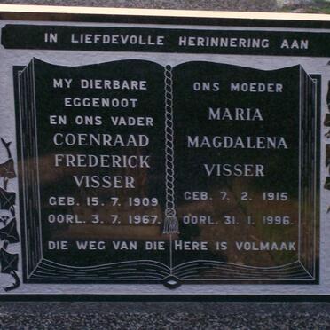 VISSER Coenraad Frederick 1909-1967 &amp; Maria Magdalena 1915-1996