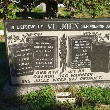 VILJOEN Pieter Schalk 1895-1953 &amp; Christina Louisa CARSTENS 1902-1965 :: VILJOEN Pieter Schalk 1921-1972
