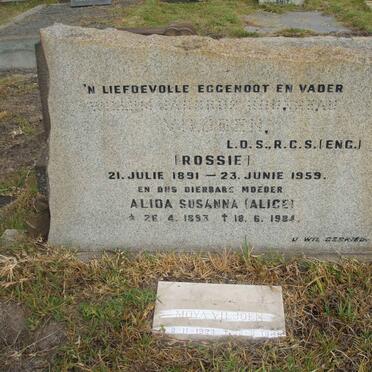 VILJOEN Willem Jacobus Rousseau 1891-1959 &amp; Alida Susanna 1893-19?4 :: VILJOEN Moya 1923-1985