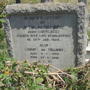 VILLIERS Harley, de 1900-1945 &amp; Annie HAUSHAHN -1938