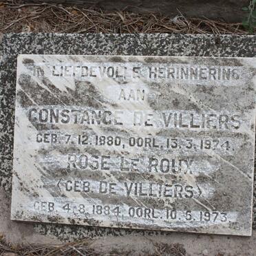VILLIERS Constance, de 1880-1974 :: LE ROUX Rose nee DE VILLIERS 1884-1973