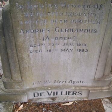 VILLIERS Andries Gerhardus, de 1910-1952