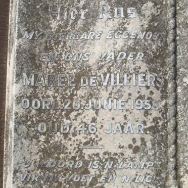 VILLIERS Maree, de -1958