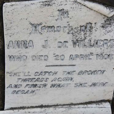 VILLIERS Anna J., de -1908
