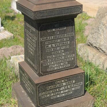 VLOTMAN Magdelina Sara -1948 :: VLOTMAN Charles Augustus Prior -1915 :: VLOTMAN John Frederick Dreyer -1911