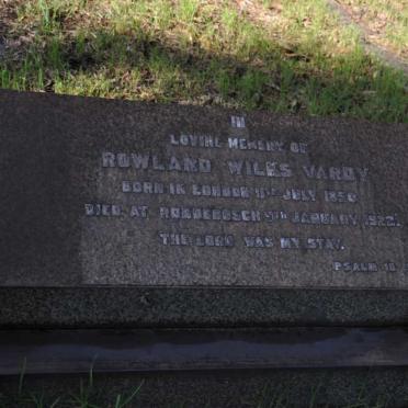 VARDY Rowland Wilks 1850-1922