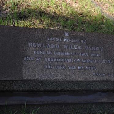 VARDY Rowland Wilks 1850-1922