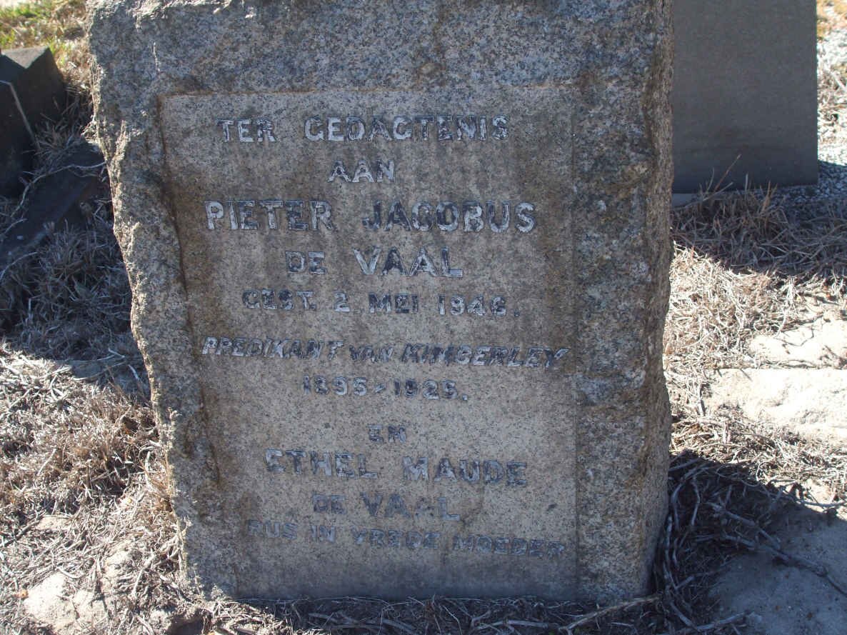 VAAL Pieter Jacobus, de -1946 &amp; Ethel Maude