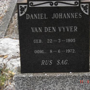 VYVER Daniel Johannes, van den 1905-1972