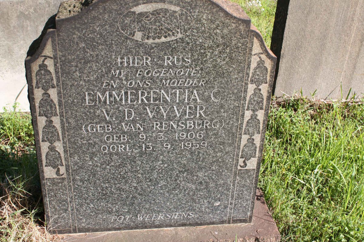 VYVER Emmerentia C., v.d. nee VAN RENSBURG 1906-1959