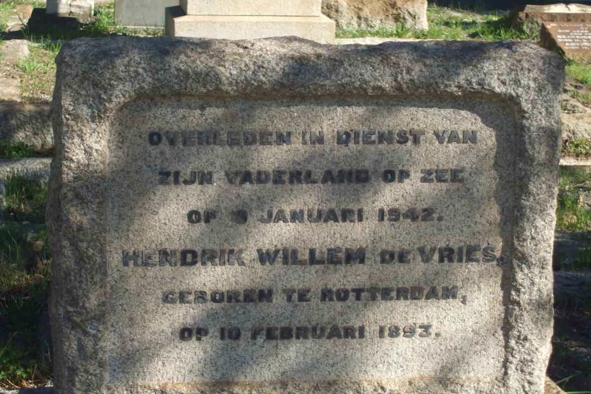 VRIES Hendrik Willem, de 1893-1941